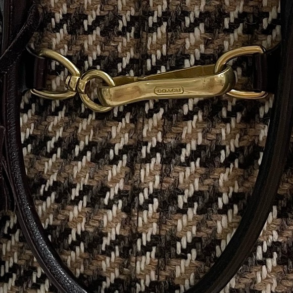 Vintage Coach Tweed Shoulder Handbag - Picture 2 of 6